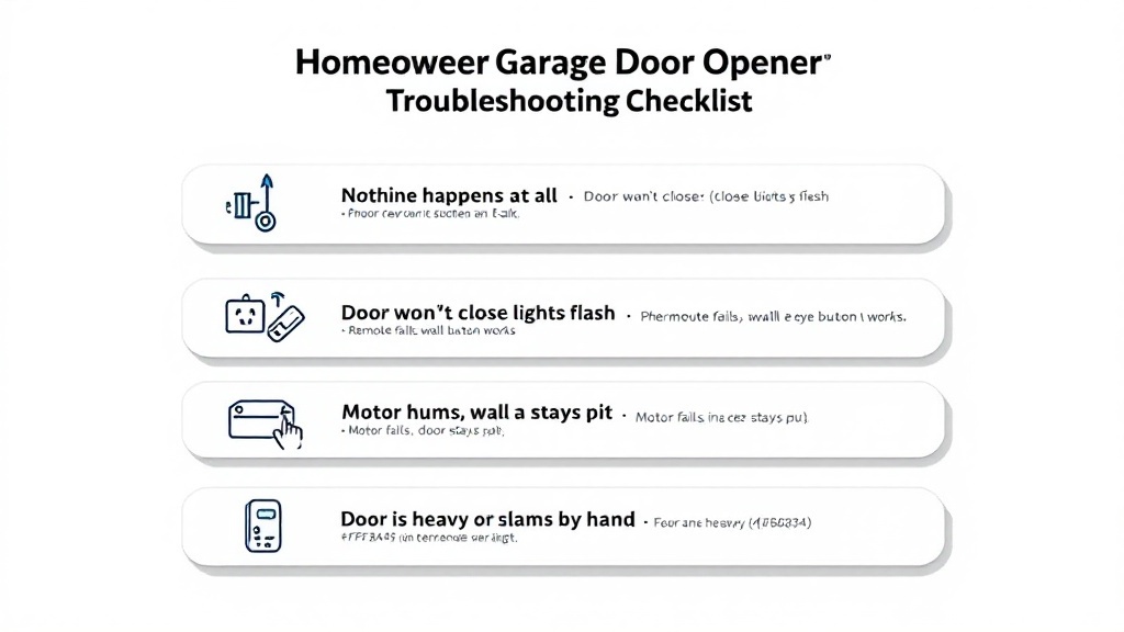 Technician working on a garage door opener